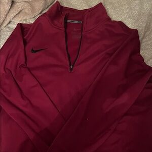 Nike Maroon Quarter-Zip Top
